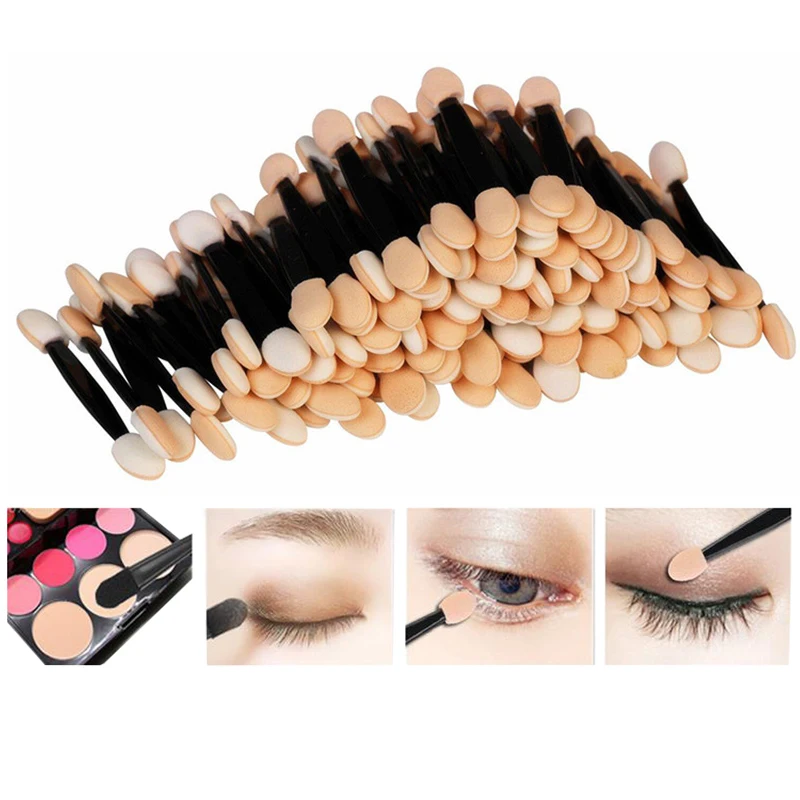 Dual-Ended Eyeshadow Sponge Applicators (5/30/50/100 Pcs) – Disposable Makeup Tools 2