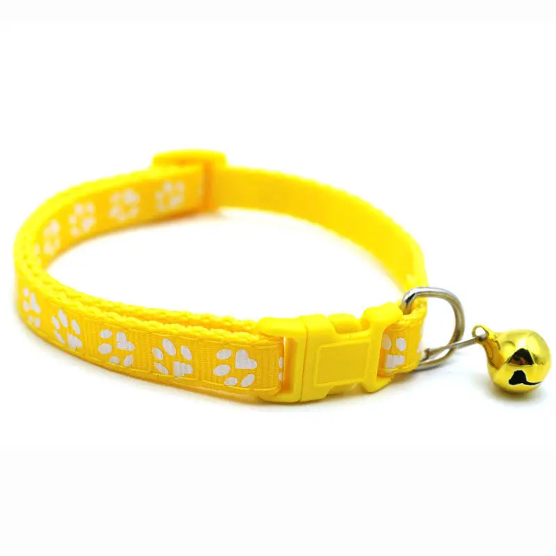 Cute adjustable cat collar with bell colorful patterned design 3