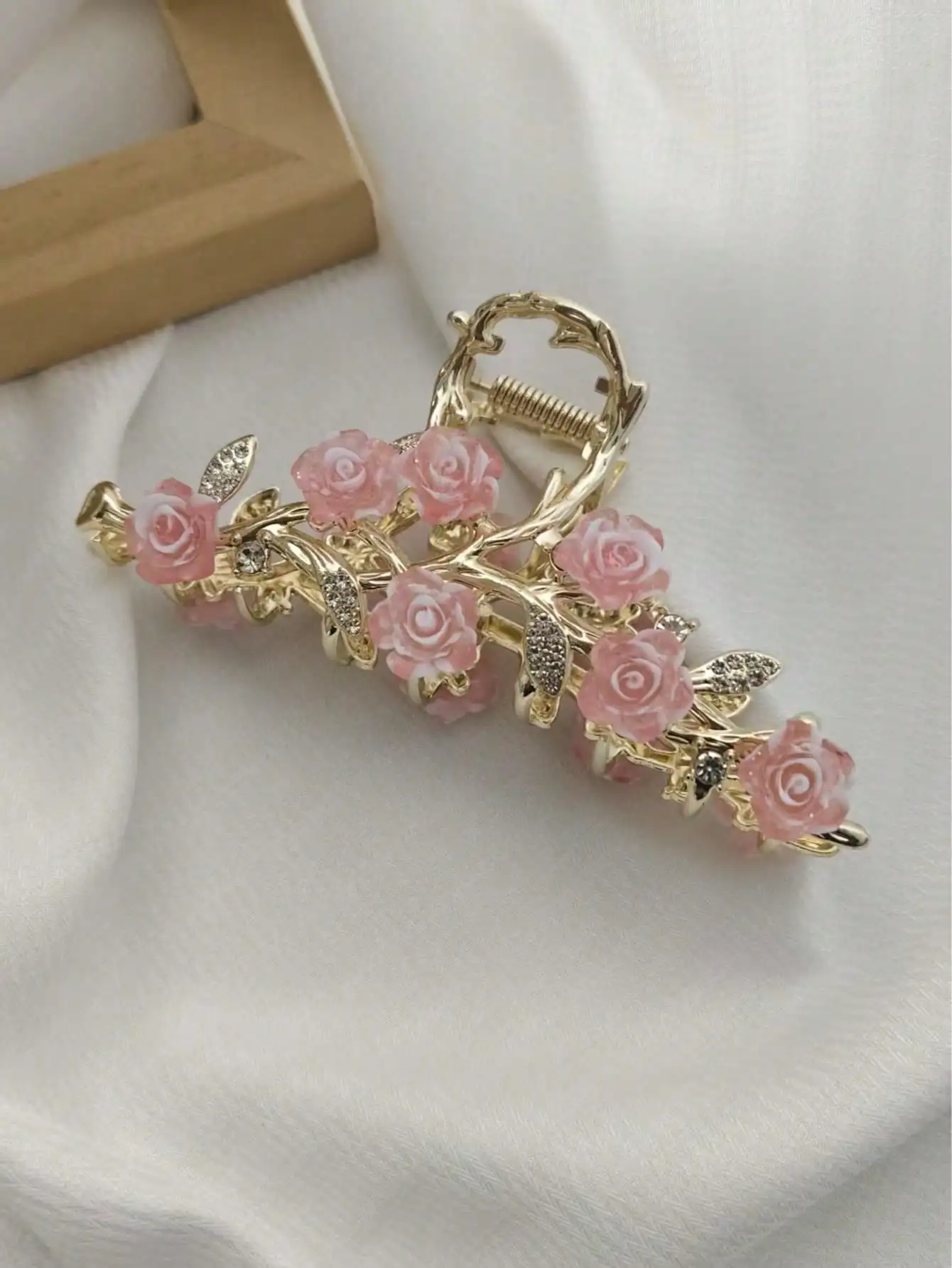 Antique Rose Flower Hair Claw Clip (Elegant Vintage Style) 6