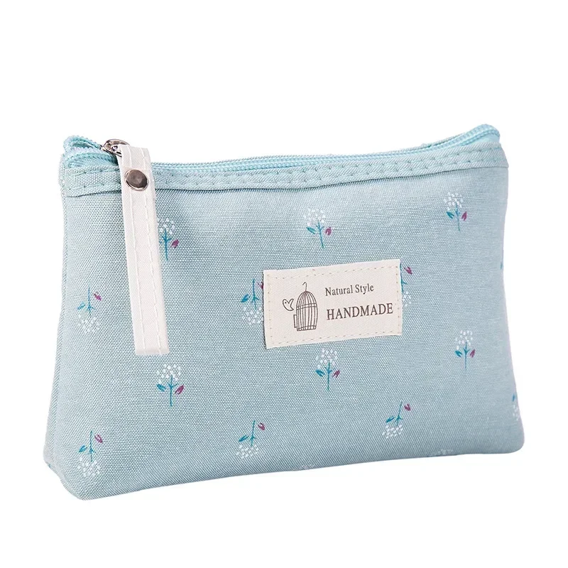 Small Floral Makeup Bag – Zipper Travel Cosmetic Pouch (Cotton) 5