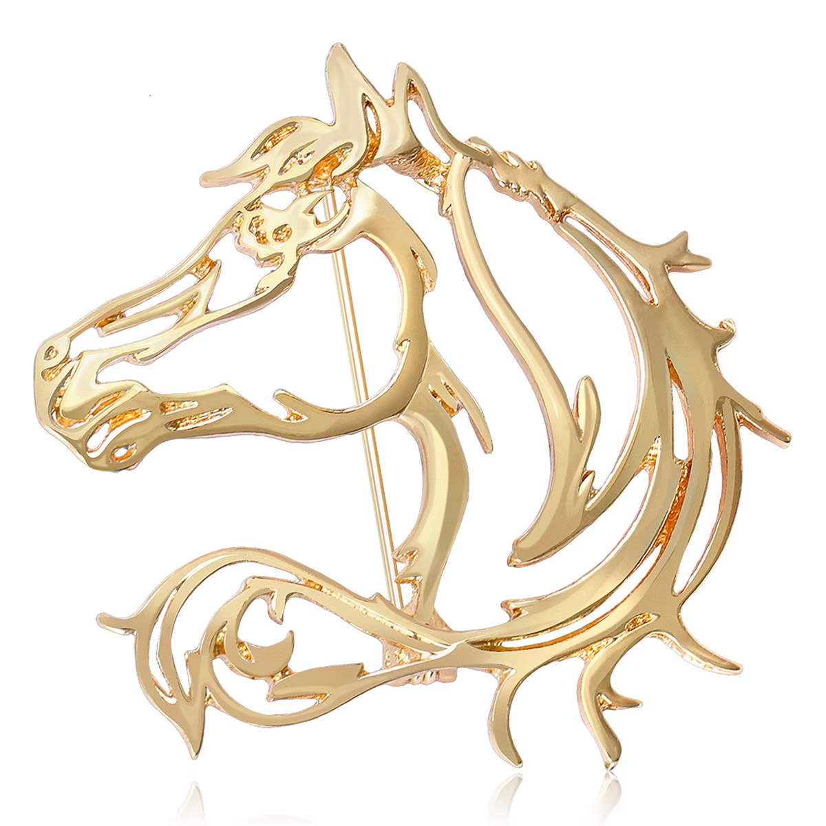 Minimalist Hollow Horse Brooch Pin – Classic Zodiac Animal Jewelry for Coats & Dresses 1