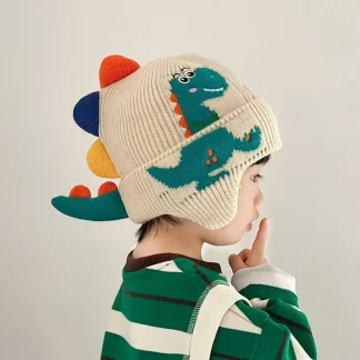 Kids 3D Dinosaur Ear Protection Beanie – Warm Winter Hat for Toddlers (Ages 2–6) 4