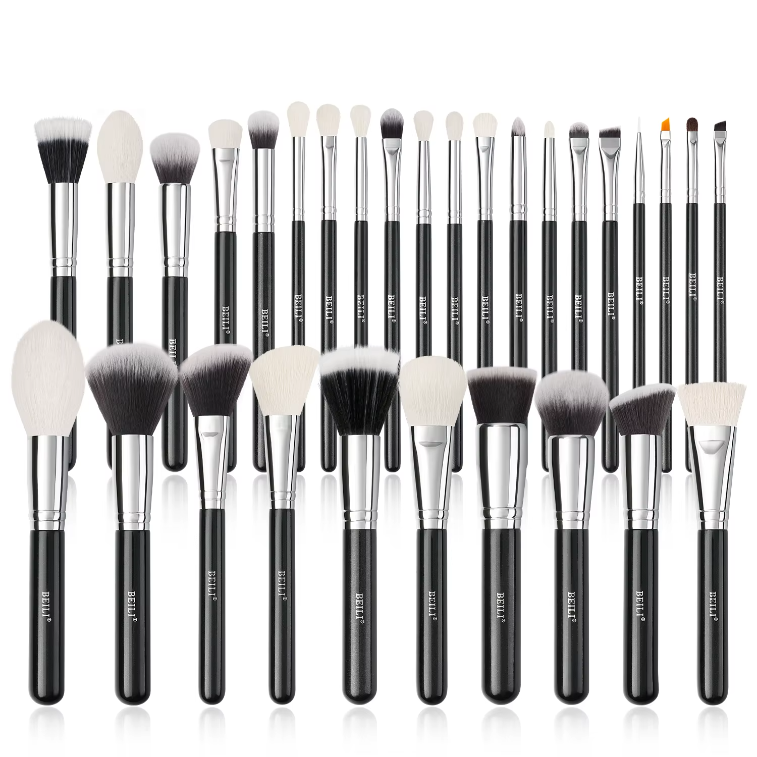 30-Piece Pro Makeup Brush Set – Natural Goat Hair + Synthetic Brushes for Face & Eyes 1