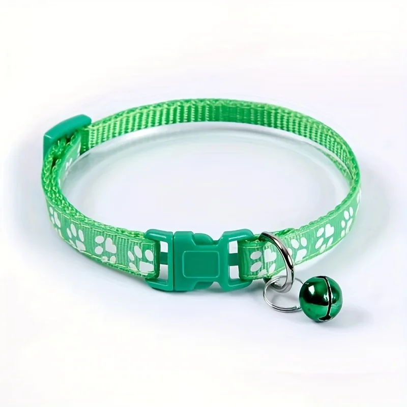 Cute adjustable cat collar with bell colorful patterned design 5