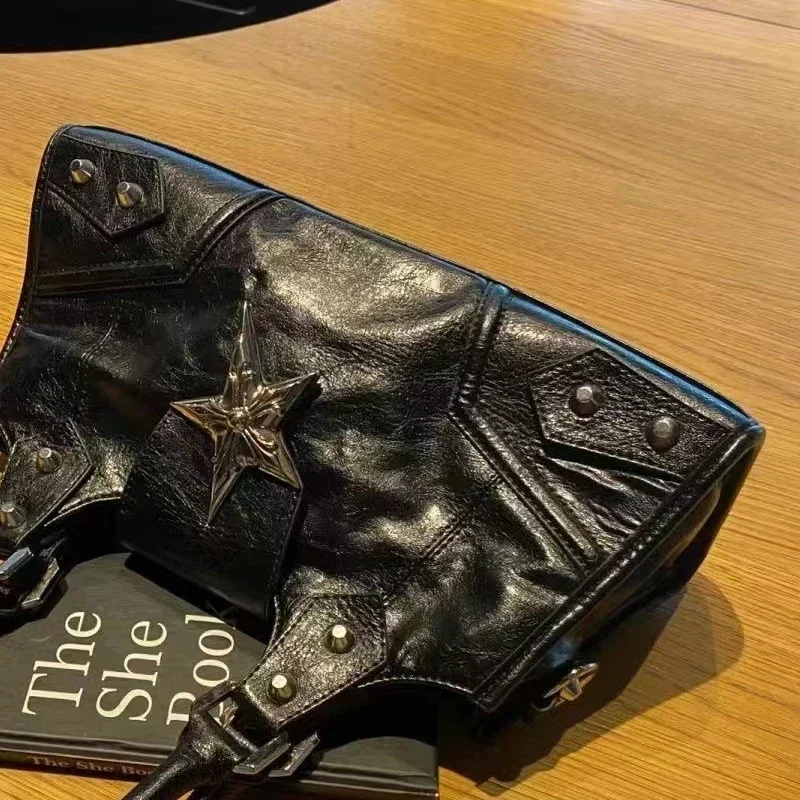 Y2K Gothic Star Shoulder Handbag – Vintage Punk Women’s Purse 6