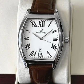 Men’s Square Barrel-Shape Business Quartz Watch – Waterproof Leather Strap 1