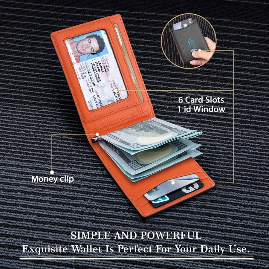 Slim RFID Blocking Smart Wallet with Money Clip (Minimal & Secure) 3