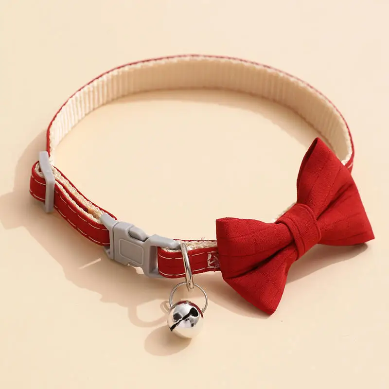 Cute Bowtie Pet Collar with Bell – Adjustable Safety Collar for Cats & Small Dogs 5
