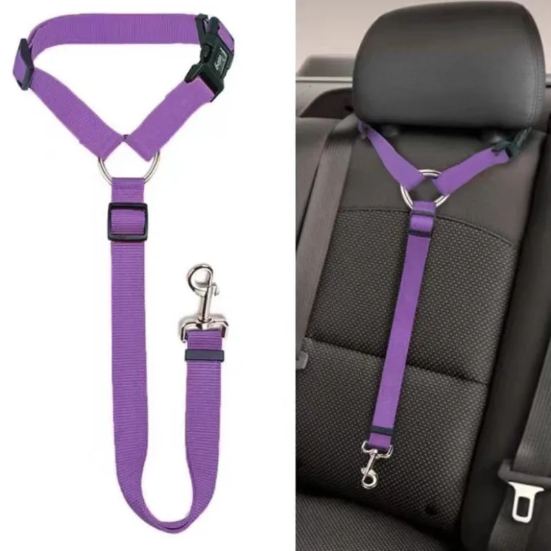 2-in-1 Adjustable Dog Car Seat Belt Leash for Safe Travel 2