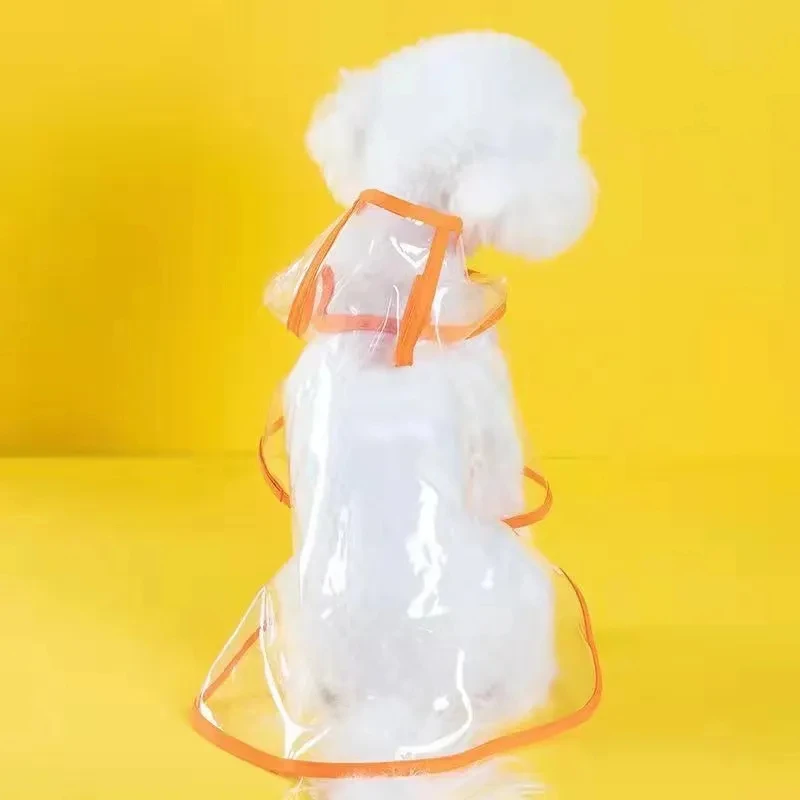 Transparent Waterproof Dog Raincoat with Hood for Small Dogs 5