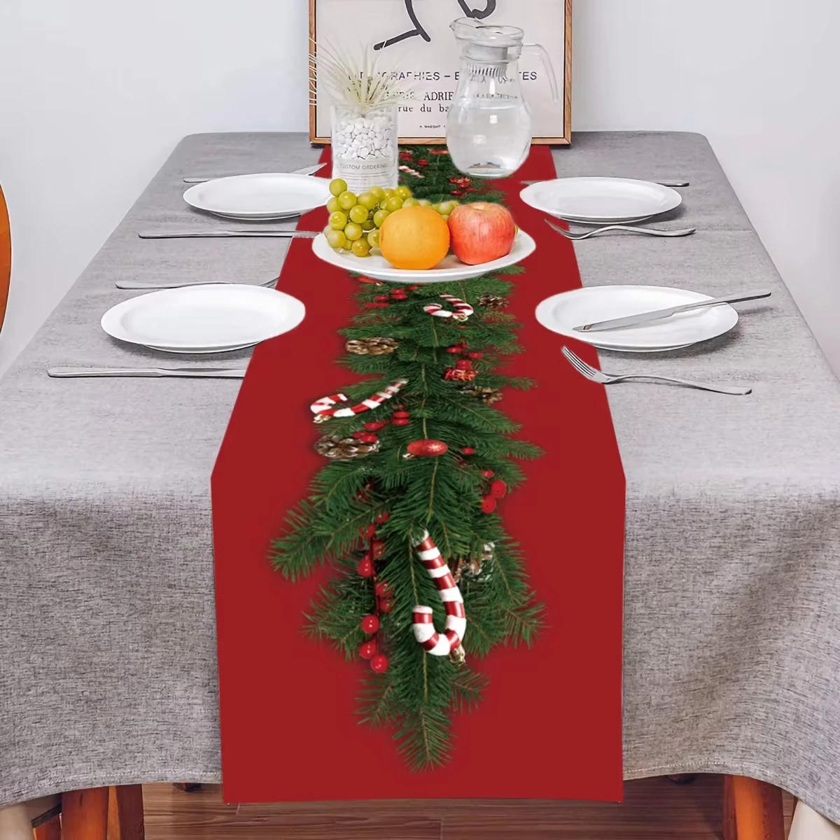 Christmas table runner – merry christmas holiday table decor for home 4