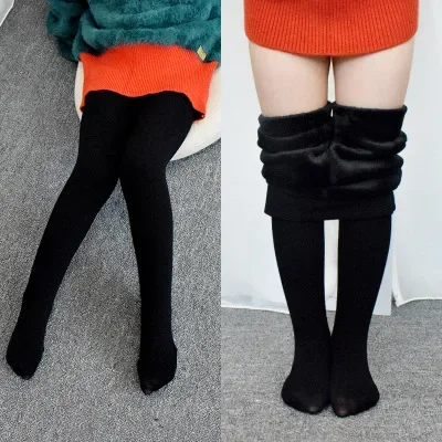 Girls Winter Leggings Thick Velvet Warm Elastic Waist Pants 5