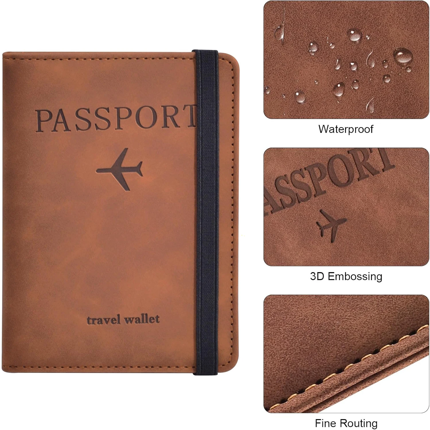 RFID Passport Holder Travel Wallet – PU Leather Passport Cover Organizer 5