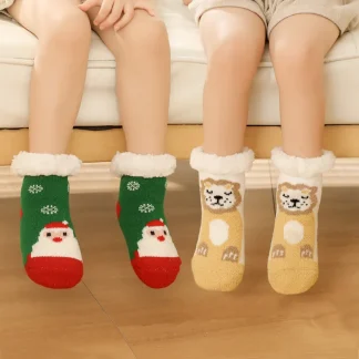 Kids Socks Winter Anti-Slip Thick Terry Warm Slipper Socks 1