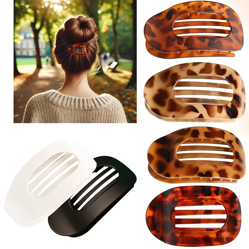 4 PCS Matte Rounded Duckbill Hair Clips Set (Minimal Chic) 3