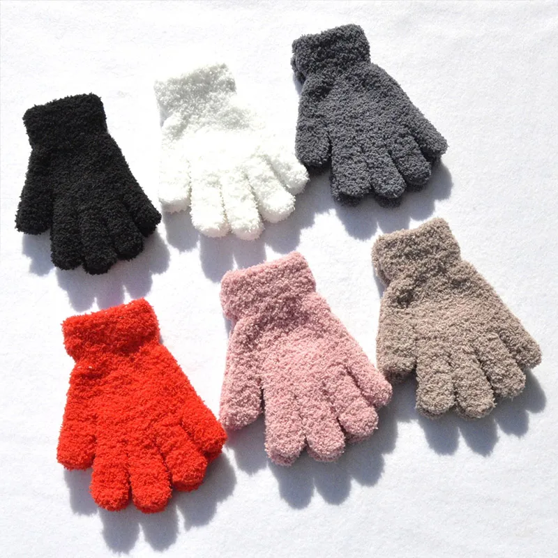 Winter Lamb Fleece Plush Gloves for Kids 2