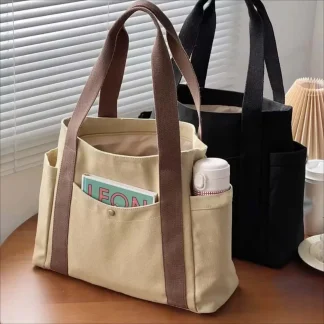 Large Capacity Canvas Tote Shoulder Bag for Work & College 6