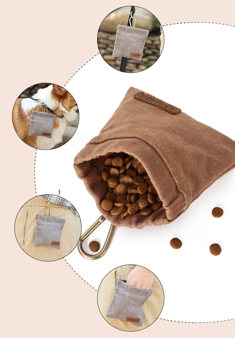 Oil resistant dog training treat pouch portable snack bag for walks 2
