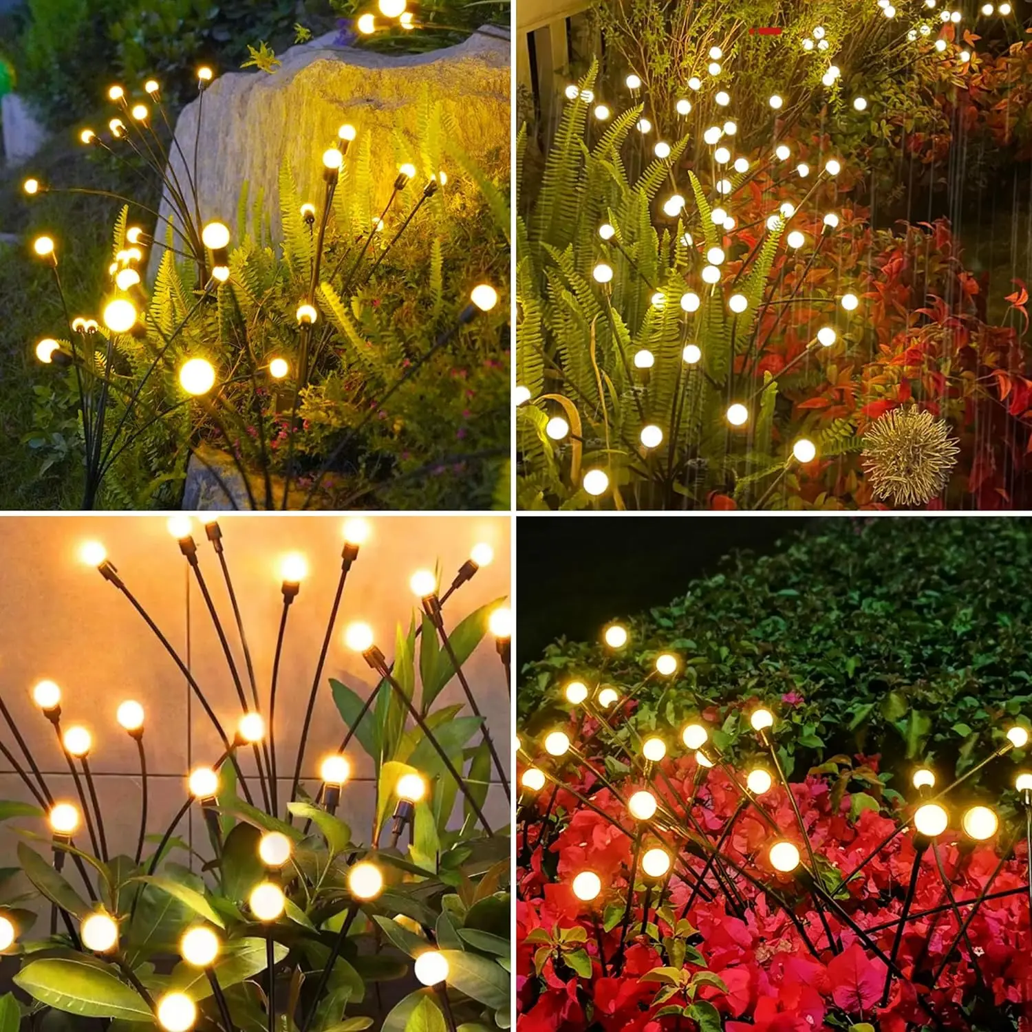 Solar firefly garden lights with flexible stems for outdoor décor 5