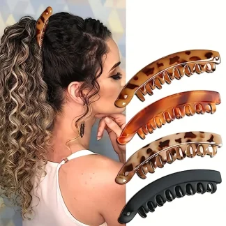 Matte Banana Hair Clip (Tortoise Style Hold) 2