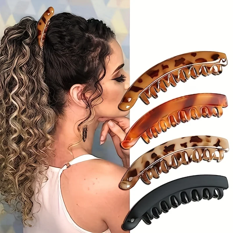 Matte Banana Hair Clip (Tortoise Style Hold) 2