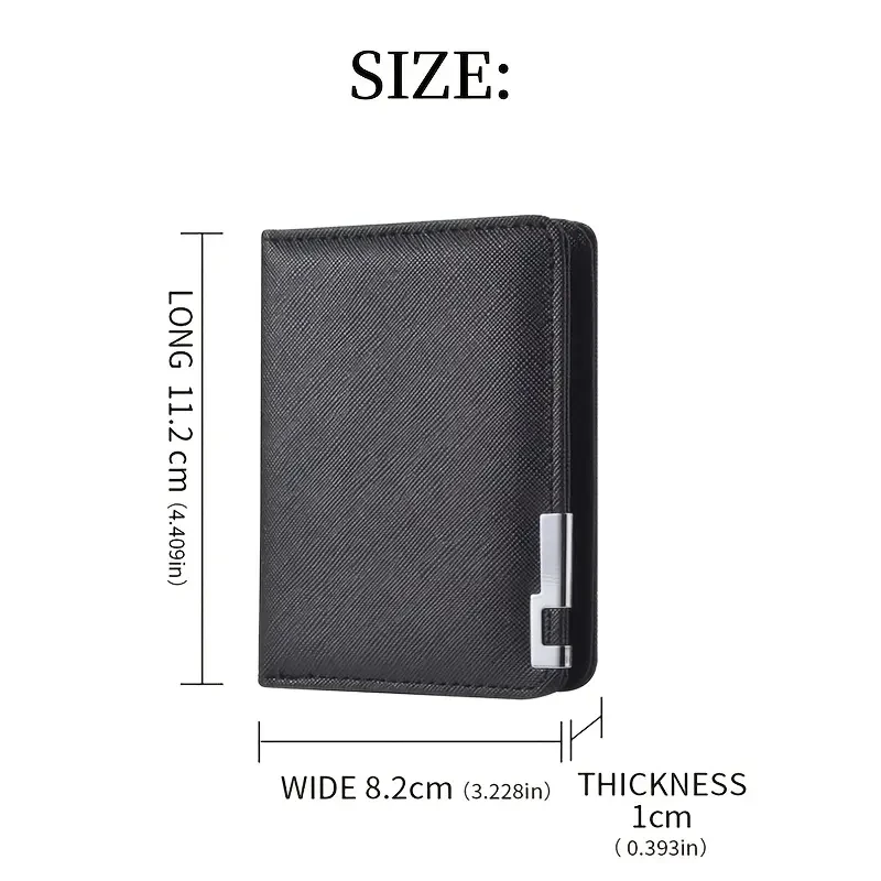 Black Faux Leather Slim Business Wallet – Multiple Card Slot Mini Wallet 2