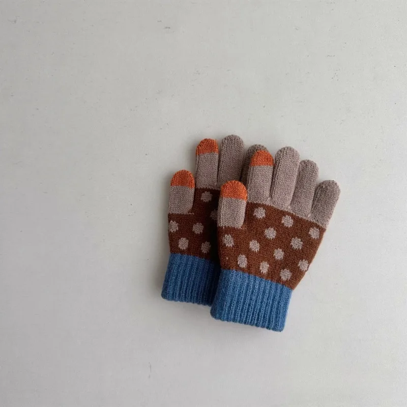 Kids Winter Knit Gloves – Soft Plush Full-Finger Gloves for Boys & Girls 5