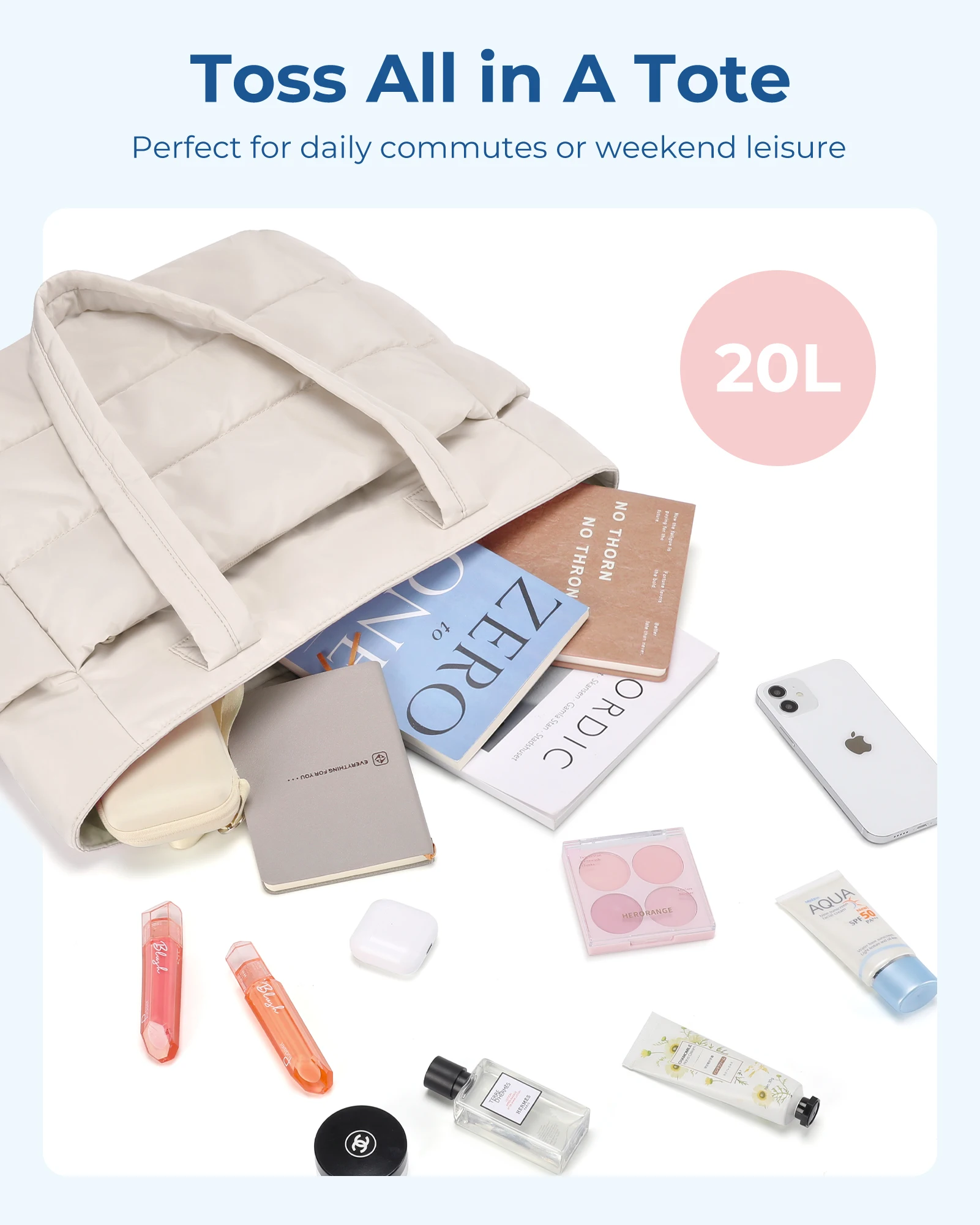 Large Capacity Lightweight Tote Bag for Work, Travel & Study 6