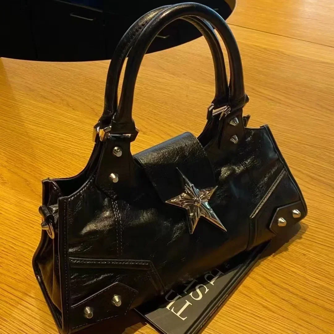 Y2K Gothic Star Shoulder Handbag – Vintage Punk Women’s Purse 4
