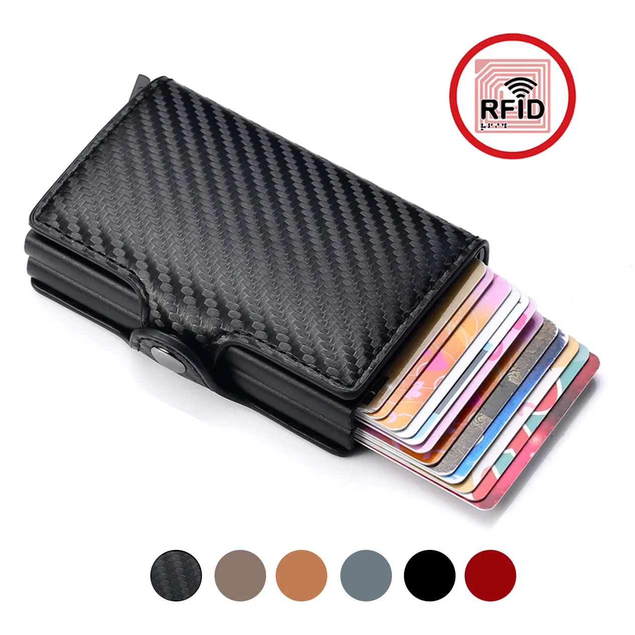 RFID Slim Carbon Fiber Card Wallet for Men (Holds Up to 14 Cards) 1