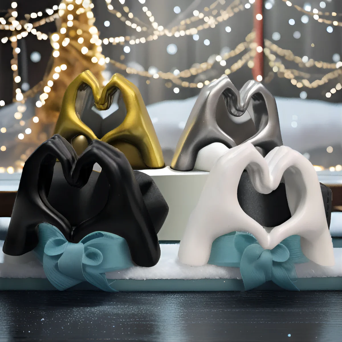 Gold heart hand sculpture for modern home décor 5