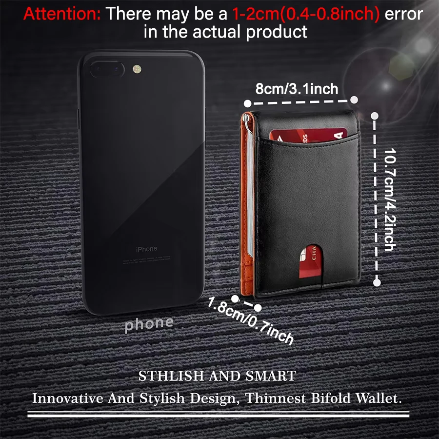 Slim RFID Blocking Smart Wallet with Money Clip (Minimal & Secure) 2