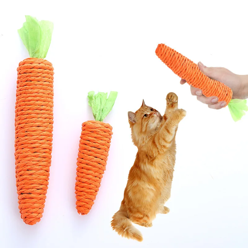 Carrot Chew & Scratch Cat Toy – Interactive Teeth Cleaning Fun 1