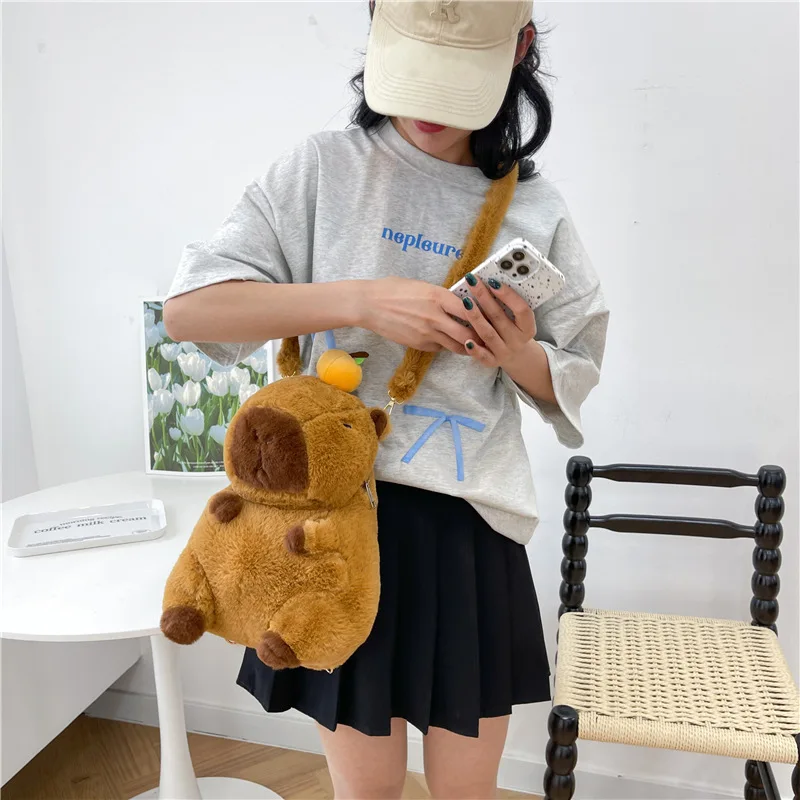 Capybara Plush Backpack – Kawaii Plush Mini Knapsack 4