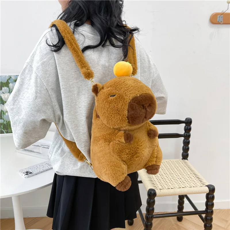 Capybara Plush Backpack – Kawaii Plush Mini Knapsack 1