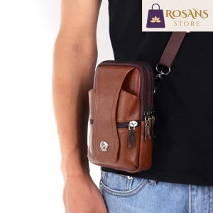 Genuine Leather Waist Bag – Large Capacity Multifunction Fanny Pack 14