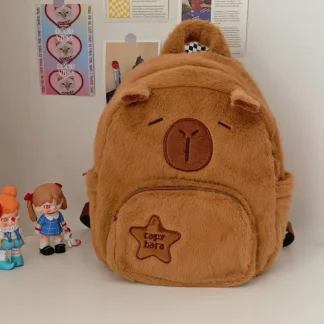 Kawaii Capybara Plush Backpack 2
