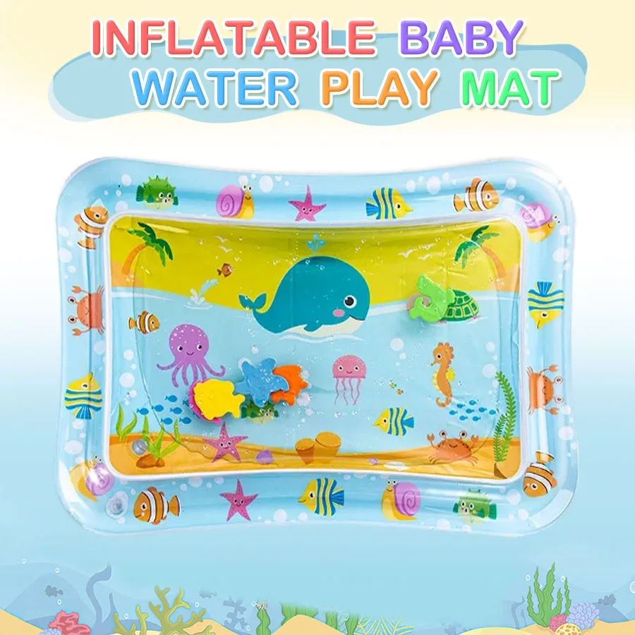 Inflatable Water Play Mat for Tummy Time & Early Development 2