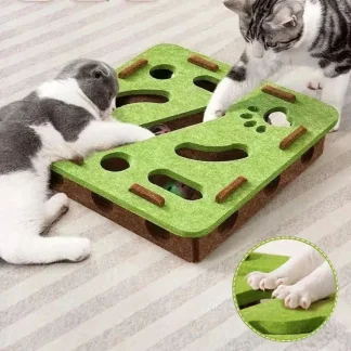 Interactive Felt Cat Puzzle Maze with Bell Balls 1