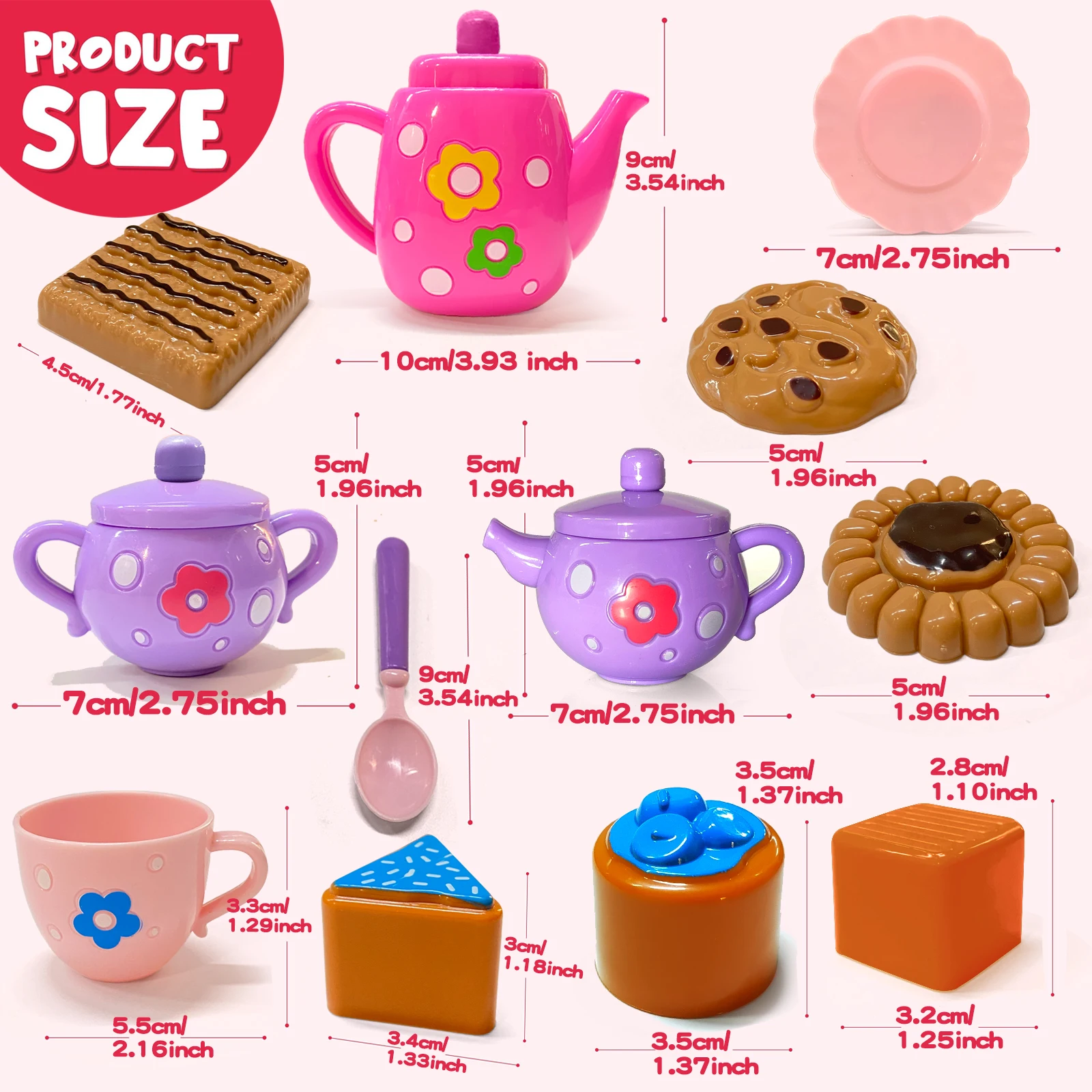 Tea Party Play Set – 19-Piece Pretend Tea & Cookies Set 3