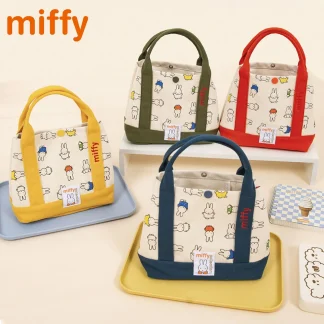 Kawaii Miffy Embroidered Canvas Bento Handbag 1