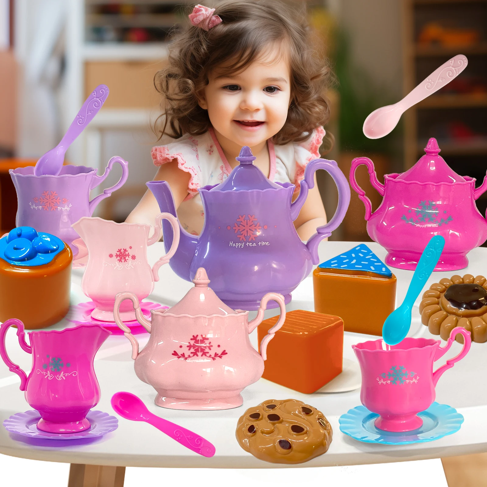 Tea Party Play Set – 19-Piece Pretend Tea & Cookies Set 6
