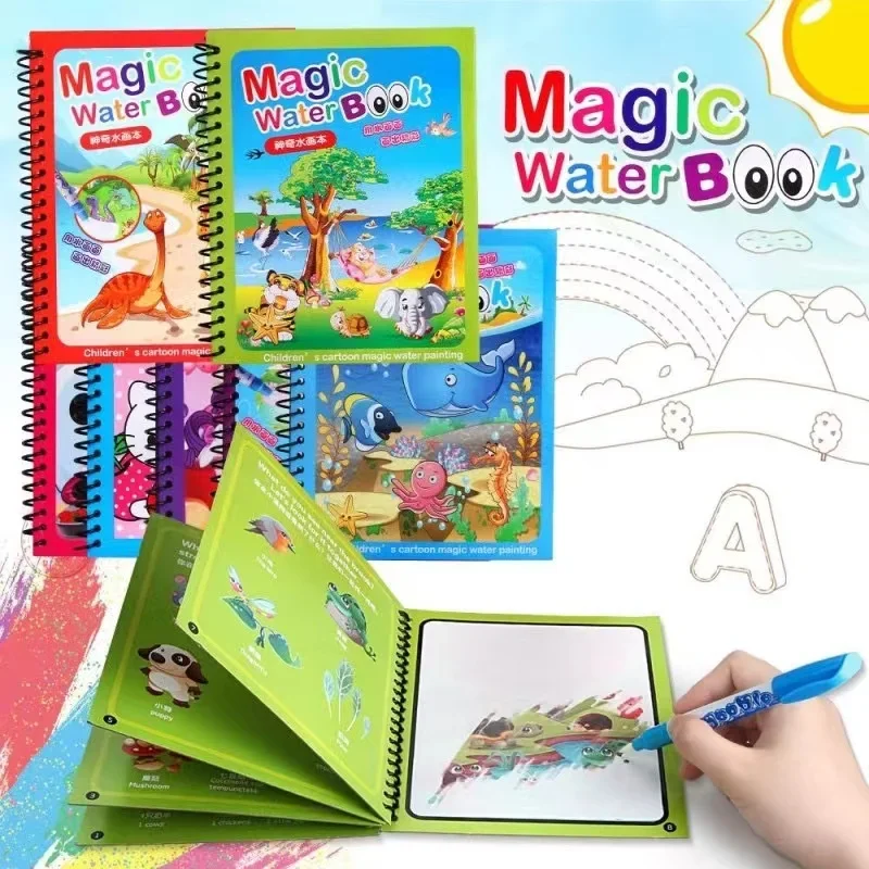 Magic Water Drawing Book – Reusable Coloring Fun for Kids 3