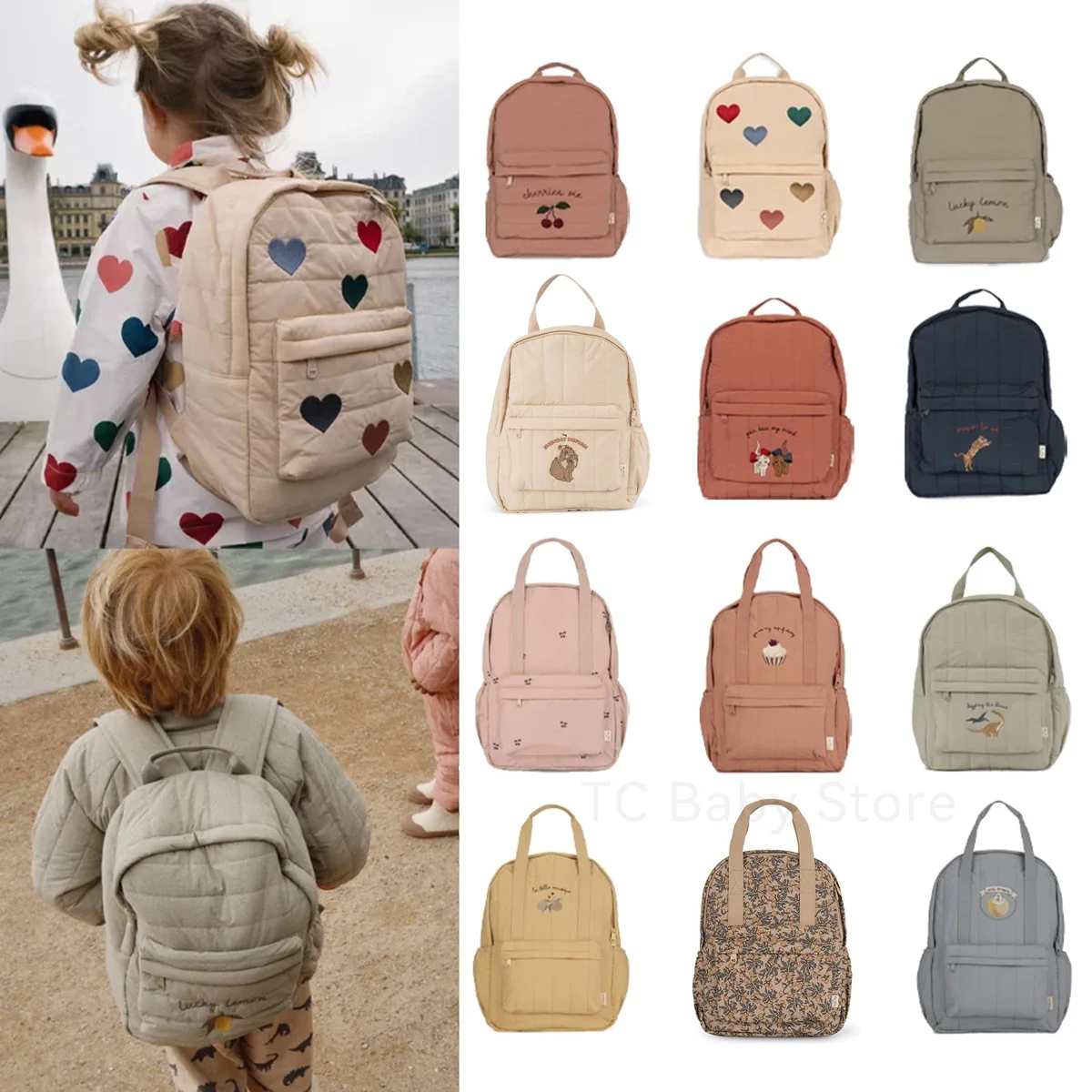 Cute Parent-Child Baby Backpack – Cotton Kids & Travel School Bag 1