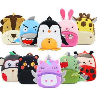 Cute Cartoon Plush Kids Backpack – Soft Animal School & Baby Bag 1
