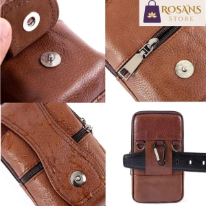 Genuine Leather Waist Bag – Large Capacity Multifunction Fanny Pack 18