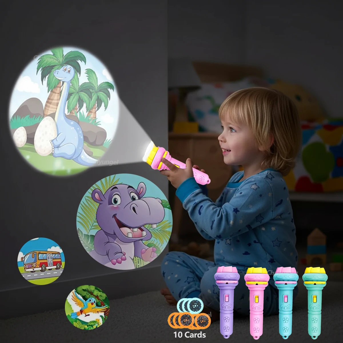 Kids Cartoon Projector Flashlight with 80 Images 1