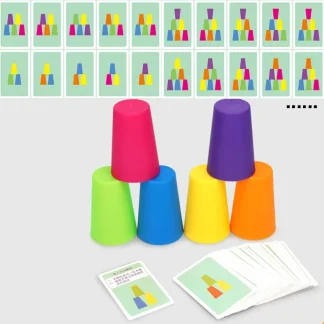 Mini Stack Cup Game – Montessori Color Matching & Speed Challenge 3