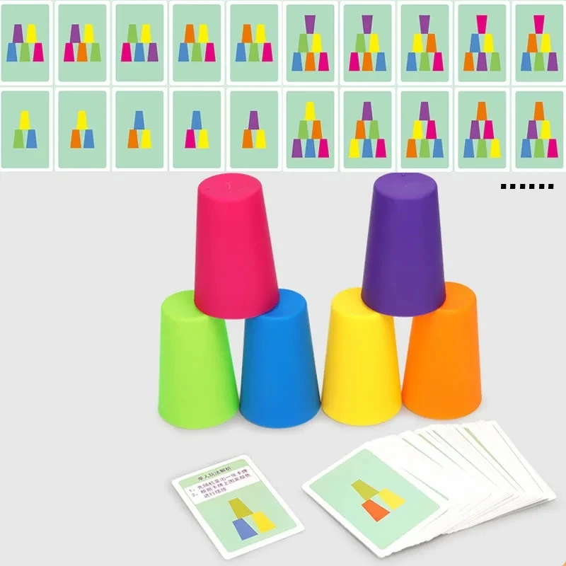 Mini Stack Cup Game – Montessori Color Matching & Speed Challenge 3