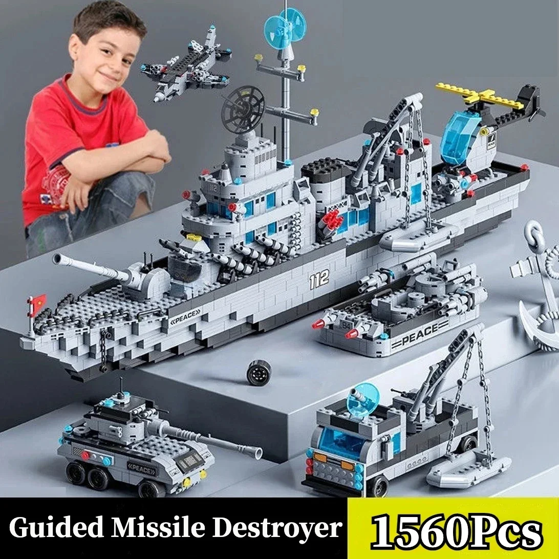 1560 PCs Navy Warship Building Blocks Set 2